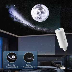 <b>USB</b> Projector Mini 2in1 Moon and Starlight HD Effect Car Sleep Aid Home Ambient <b>Led</b> Night <b>Light</b> Gift for a Child's Room - Product Image 1