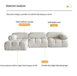 Canapé modulaire moderne en tissu avec rembourrage en éponge et design tufté Canapé combiné paresseux pour le salon et l'appartement - Product Image 4