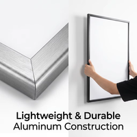Kotak Lampu LED Aluminium Ultra Tipis YTSF-A25 untuk Iklan, 5000 Lumen Super Terang, Bingkai Poster Menu Persegi Panjang