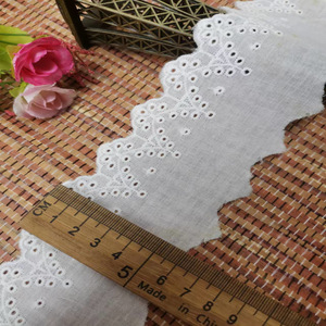 Dentelle brodée en coton ajourée de 5 à 8 cm, dentelle en soie de lait pour jupes, garnitures de vêtements - Product Image 3