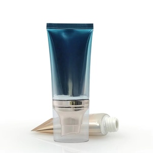 Custom 50ml Empty <b>Plastic</b> Aluminum <b>Tube</b> with Pump Electroplated Gold Lotion Cap for Skin Care-Squeeze Hand Cream Packaging <b>Tube</b> - Product Image 1