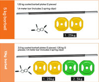 Barre de musculation personnalisée avec logo couleur, poids de 20 kg, disques de 5/2,5/1,25 kg, accessoires de gym unisexes, poids libres