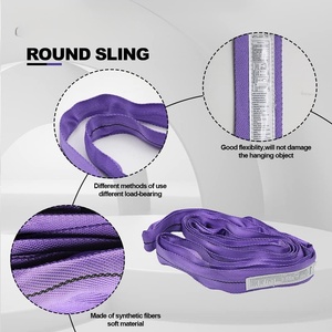 10 톤 고강도 폴리에스터 라운드 슬링 웨빙 10m/20m 플랫 패턴 끝없는 리프팅 장치 - Product Image 2