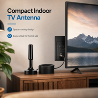 Antenne TV numérique intérieure à base magnétique, en plastique, connecteur coaxial standard 75 ohms, 470-860 MHz pour télévision