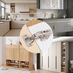 บานพับ<span class=keywords><strong>ตู้</strong></span>ครัวแบบปิดเองอัตโนมัติ ครึ่งซ้อน 35 มม. รูปทรงถ้วย ปิดแบบนุ่มนวล ไฮดรอลิก สำหรับ<span class=keywords><strong>ตู้</strong></span>ครัวไร้กรอบ - Product Image 2