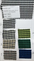 Tissu à carreaux élastique Thousand Birds Grid, doux et agréable au toucher, extensible, en polyester, coton et élasthanne, 260 GSM, MOQ 2M