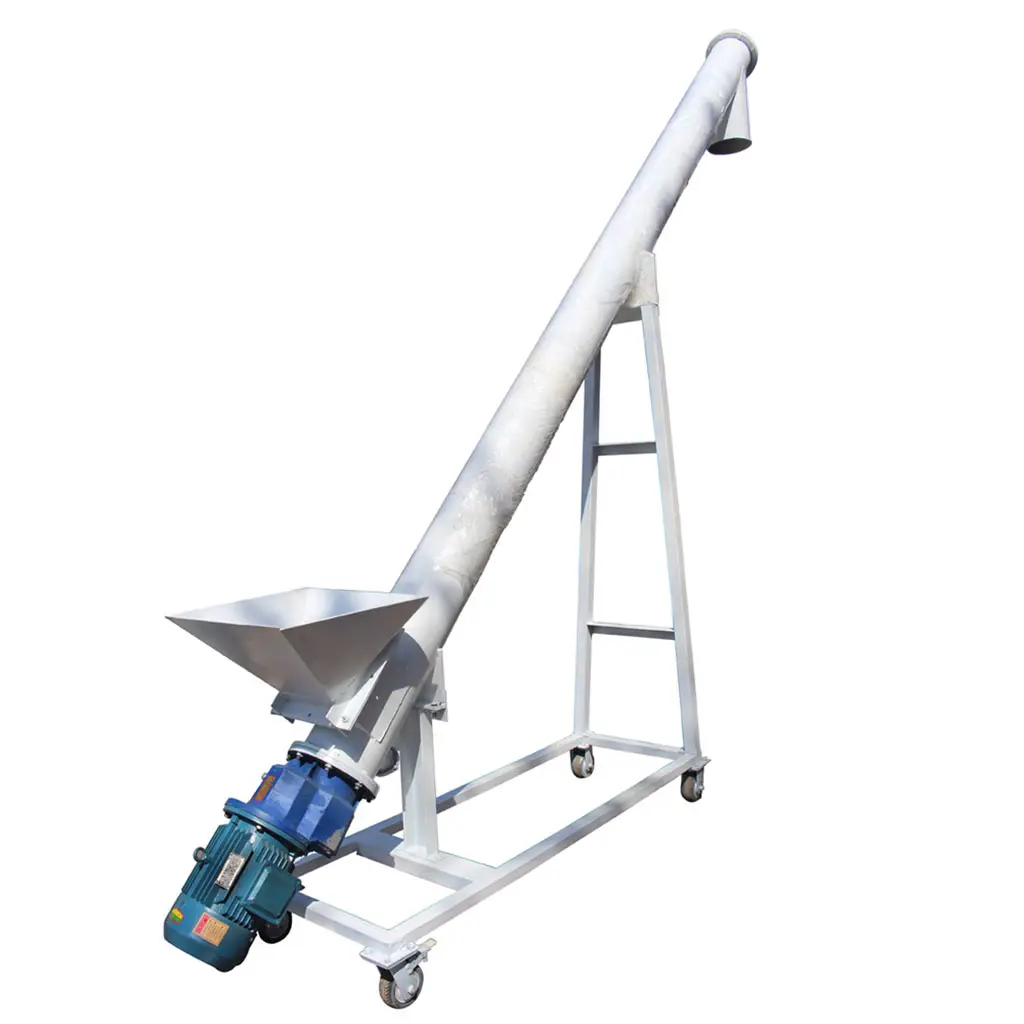 Mobile Screw Conveyor Feeder Stainless steel Flexible Screw Conveyor System for Cement Pellets Feeding