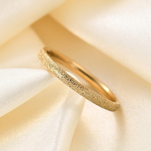<b>Couple</b> <b>Rings</b> 2Mm Brushed Stainless Steel Gold Rose Gold Unisex Gift Jewelry - Product Image 1