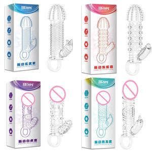 Thực tế mềm tay áo phóng to dương vật kéo dài dày dương vật mềm enlarger rung dương vật extaand tay áo - Product Image 6