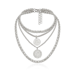 Gargantilla cubana Punk <span class=keywords><strong>Miami</strong></span>, collar Steampunk para hombre, joyería Vintage, colgante de moneda grande, collar de cadena gruesa para mujer, cuello Ac N2103281 - Product Image 3