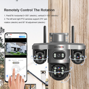 Ls tầm nhìn HD 6MP 10x Zoom camera an ninh 360 ° toàn cảnh tự động phát hiện ba ống kính ba màn hình Wifi 4G năng lượng mặt trời Ba PTZ camera - Product Image 2