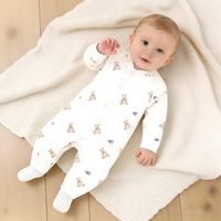 Combinaisons pour bébé Kaka Bear en coton pur imperméable à manches longues avec fermeture à boutons-pression, motif de dessin animé, fournisseur de médailles d'or, vente en gros
