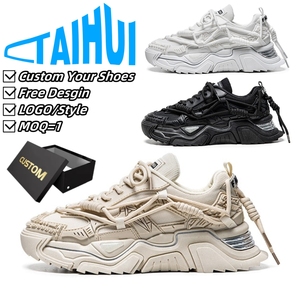 Chaussures de sport épaisses pour hommes, résistantes à l'usure, élastiques, absorbant les chocs, pour la course, l'entraînement en extérieur, le basketball, avec logo personnalisé - Product Image 1