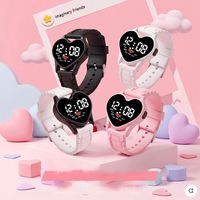 Jam Tangan LED Fashion Hot Sale, Tali Silikon Kartun, Bentuk Hati Lucu, Jam Digital untuk Anak-anak