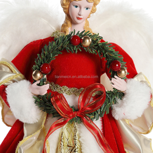 Enfeites de Natal de Anjo de Luxo de 23 cm, Decorações para Árvore, Coleção de Figuras de Anjo Feitas à Mão para Festividades - Product Image 3