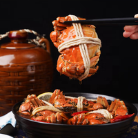 Crabe femelle entier précuit surgelé avec une riche pâte rouge marinée au vin de Shaoxing Hua Diao