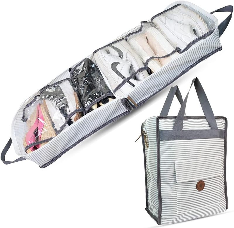 Portable Foldable Shoe Organizer Tote Bag