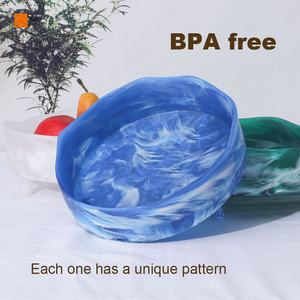 Conjunto de Tigelas de Frutas de Resina Azul Luxuosa com Design Nórdico, Seguro para Servir Saladas e Pratos em Festas, Fabricado na China - Product Image 2