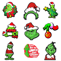 Noel Şenlikli Atmosferi Kauçuk Yeşil Ayakkabı Tokası PVC Süsleme DIY Ayakkabı Süsleri Grinch Noel Partisi Dekorasyonu için