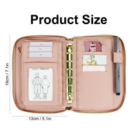 Portable A7 Zippy Binder Wallet Loose Leaf Zippered Budget Planner Binder Cover pour une organisation facile