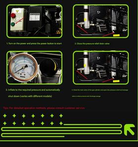 Compresseur d'air industriel portable 100L/min (6m³/h) haute pression avec arrêt automatique et rechargement automatique pour l'air respirable - Product Image 4