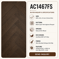 Parquet en bois multicouche 600x92mm, chevrons en olivier et teck, bois d'ingénierie brossé antidérapant, planches de parquet ENF Eco
