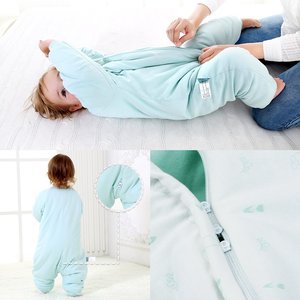 <span class=keywords><strong>Gigoteuse</strong></span> pour bébé <span class=keywords><strong>avec</strong></span> <span class=keywords><strong>pieds</strong></span>, hiver, manches longues, couverture portable <span class=keywords><strong>avec</strong></span> <span class=keywords><strong>jambes</strong></span>, sac de couchage pour tout-petit, épaissi, 2,5 TOG (bleu, 2T-4T, année) - Product Image 6