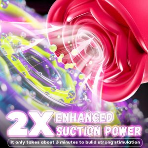 Gül Vibratör Kadın Yapay Zeka Senkronizasyonlu Yetişkin Oyuncakları 10 Titreşimli Emici Meme Klitoral Stimülatör APP Kontrollü Su Geçirmez Seks Oyuncağı - Product Image 2