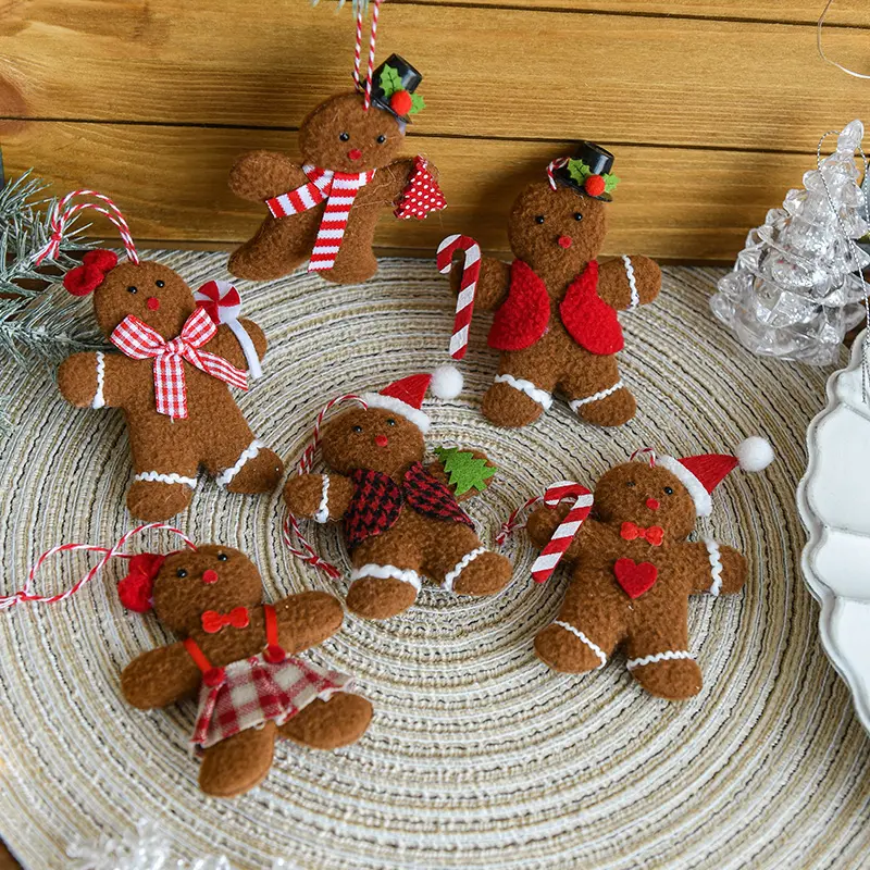 Regali di natale di capodanno Navidad peluche natale Gingerbread Man ornamenti per l'albero di natale decorazione natalizia per la casa