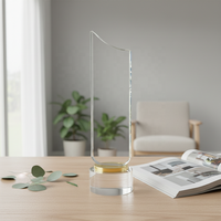 Trophées en verre cristal vierges personnalisés en gros avec bases rondes pour articles commémoratifs de compétition