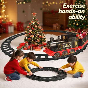 Trenino Elettrico Natalizio in Plastica ABS di Alta Qualità per l'Educazione dei Bambini, Modellino di Treno ad Alta Velocità per Ragazze, Set Ferroviario Fai-da-Te - Product Image 4