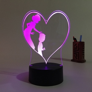Lámpara Nocturna LED 3D USB, Lámpara <span class=keywords><strong>de</strong></span> Mesa Decorativa con Diseño <span class=keywords><strong>de</strong></span> Madre e Hija, Iluminación <span class=keywords><strong>de</strong></span> 7 Colores para Dormir Bebés, Regalo para el Día <span class=keywords><strong>de</strong></span> la Madre - Product Image 6