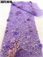 Tissu en dentelle 3D de haute qualité, Munich, Allemagne, dentelle française de luxe, dentelle autrichienne à paillettes pour robe de soirée, robe de mariage