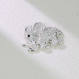 Broche éléphant en strass, alliage de zinc, forme animale, accessoire de bijoux cadeau - Product Image 3