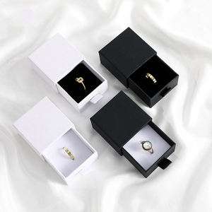 Wholesale Jewelry <b>Storage</b> <b>Boxes</b> High Quantity Texture Paper V-groove Sliding <b>Cardboard</b> Lightweight Modern Square Design Custom - Product Image 3