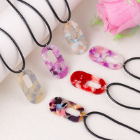 Fanyuer personnalisé Simple acétate acrylique pendentif cuir cordon collier 2024