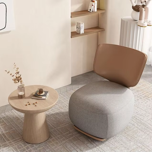Fauteuil de détente ergonomique moderne italien, pieds en bois, luxe, coton et lin, meubles pour la maison, le bureau et la chambre - Product Image 5