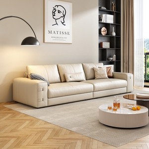 Bộ ghế sofa da bò thật 2 chỗ ngồi kiểu Ý, bán chạy, phong cách hiện đại Bắc Âu, lớp trên bằng da bò cao cấp - Product Image 5
