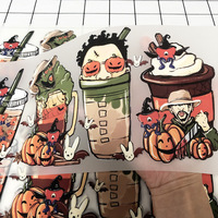 Conceptions personnalisées Autocollants de presse à chaud Dtf à repasser sur film transparent Lavable Plastisol Dtf Transher Patch pour T-Shirt Hoodies