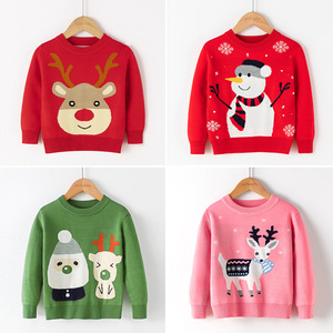 <span class=keywords><strong>Pull</strong></span> d'hiver à manches longues en coton unisexe avec dessin animé de Noël pour garçons et filles en automne et en hiver - Product Image 3