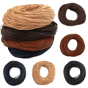 Colorful round cowhide <b>rope</b>, handmade DIY colorful elastic hair tie, <b>bracelet</b>, necklace material and accessories wholesale. - Product Image 5
