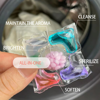 8g lessive dosette vêtements détergent à laver usage domestique 24 pièces/boîte détergent à lessive dosette perle parfum gauche
