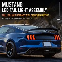 Conjunto de Luces Traseras LED Secuenciales de Gran Venta para Mustang 2015-2023, Lámpara Trasera de Tres Barras en Negro Ahumado, Venta al por Mayor de Repuestos