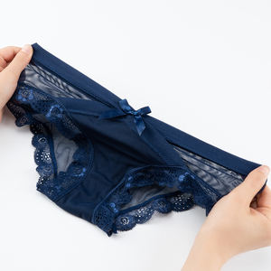 La biancheria intima Sexy di appello della prospettiva della garza netta a basso prezzo tenta gli slip della biancheria intima a vita bassa con fiocco adorabile e fondente Dropshipping - Product Image 5