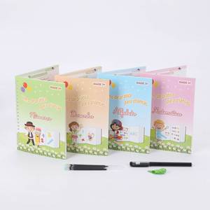 8 cahiers de calligraphie réutilisables en portugais pour enfants d'âge préscolaire, livre magique d'écriture, cahier d'exercices de calligraphie - Product Image 3