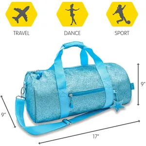 बच्चों प्यारा चमक यात्रा duffel बैग रातोंरात बैग नृत्य जिम बैग लड़कों और लड़कियों के लिए