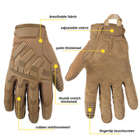 Gants de motocross personnalisés résistants aux chocs pour hommes, antidérapants, compatibles écran tactile, doigts entiers, poignet réglable, respirants, tactiques