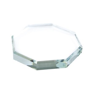 Prensapapeles Octagonal de Cristal Transparente 120x120x12mm, Accesorio de Escritorio - Product Image 1