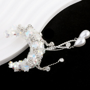 Perle Decorative Moon & Bow, Charm con Strass <span class=keywords><strong>e</strong></span> Perle per Penne Fai-da-Te - Product Image 3