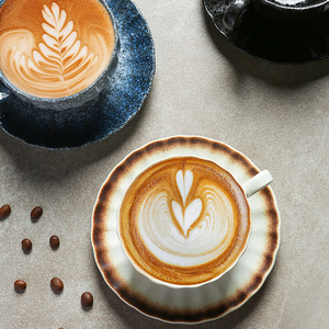 Tazza da <span class=keywords><strong>Caffè</strong></span> in Ceramica di Lusso 150ml con Piattino, Tazza in Porcellana per Casa e Caffetteria - Product Image 4